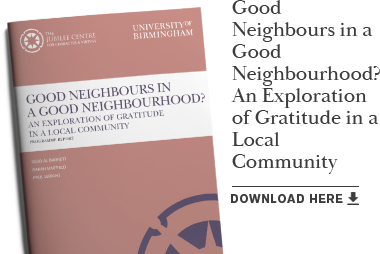Good Neighbours in a Good Neighbourhood? An Exploration of Gratitude in a Local Community