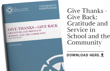 Give Thanks - Give Back: Gratitude and Service in School and the Community